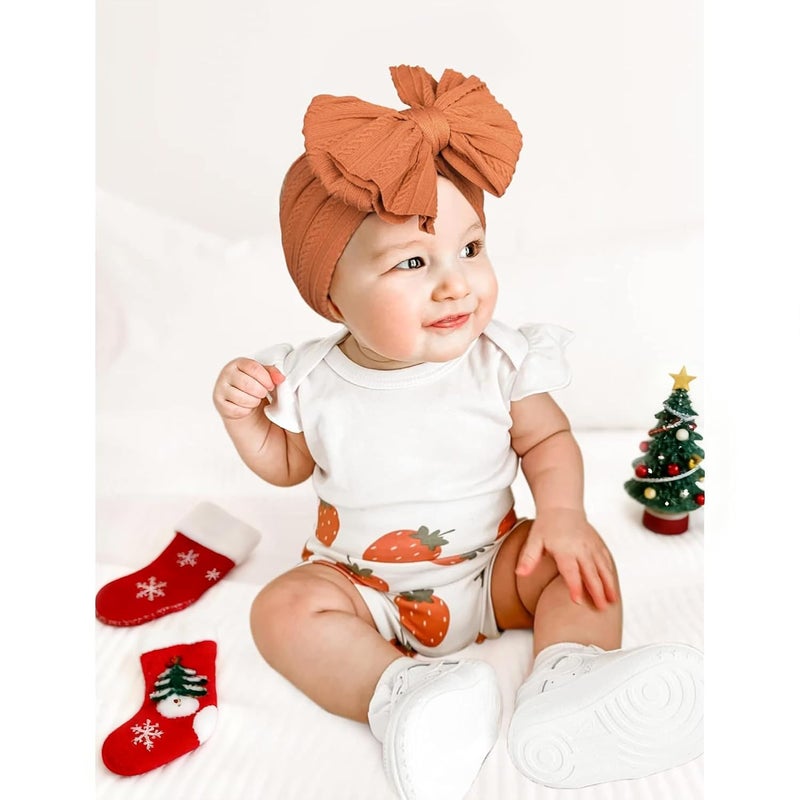 Niceye Handmade Baby Headbands Soft Stretchy Nylon Hair Bands with Bows for Newborn Infant Baby Toddler Girls- Pack of 6 - Image 3